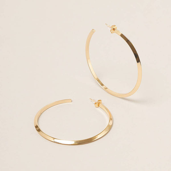 ML-14K Gold Dipped Post Hoop Earrings